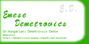 emese demetrovics business card